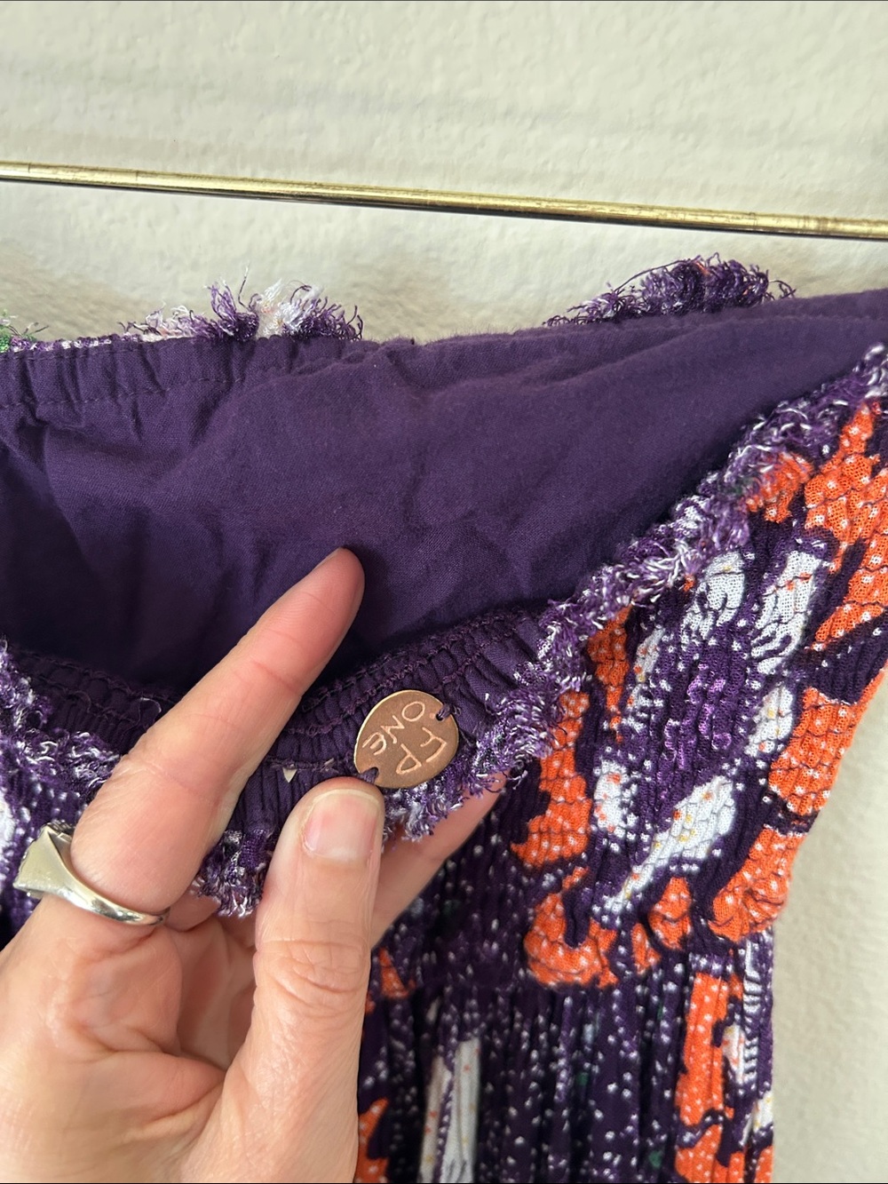Free People One Bali Nights rare boho purple Floral Maxi Dress XS - Picture 10 of 15